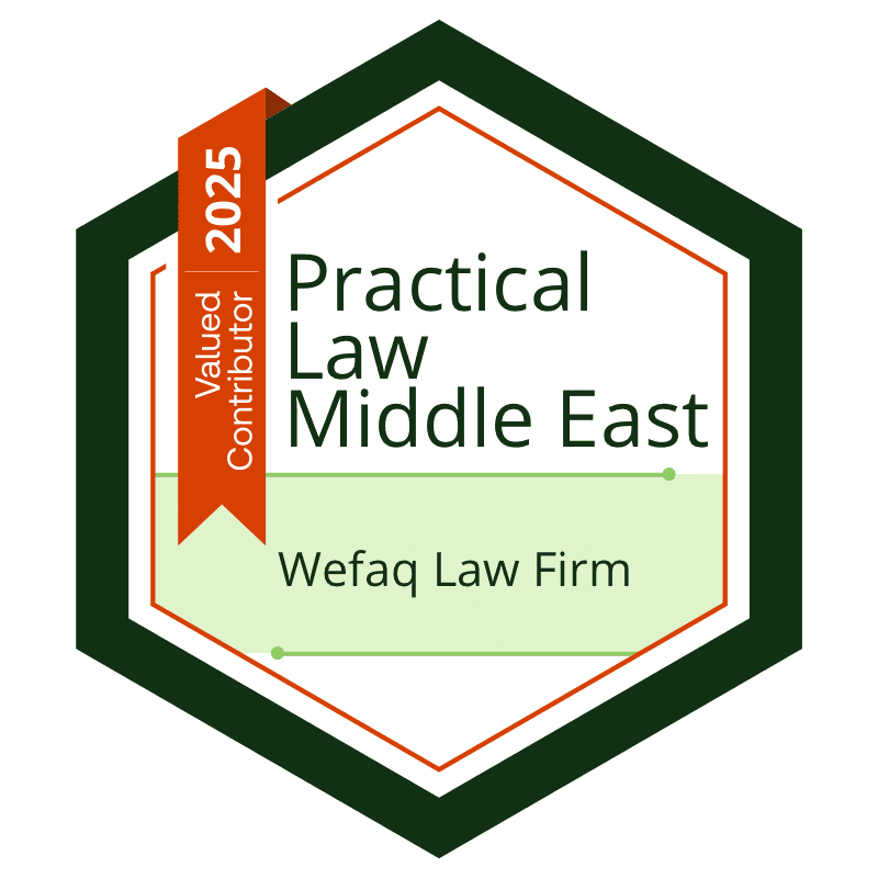 Practical Law Middle East Valued Contributor 2025 award for Wefaq Law Firm
